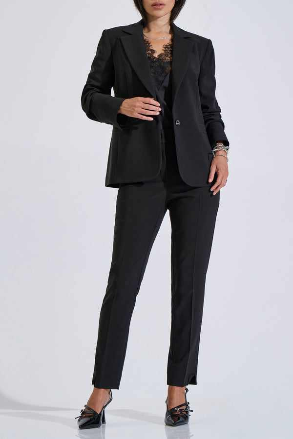 High-waisted cigarette trousers