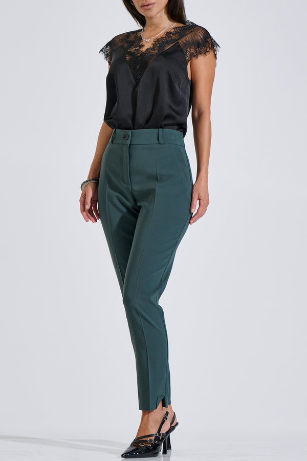 High-waisted cigarette trousers