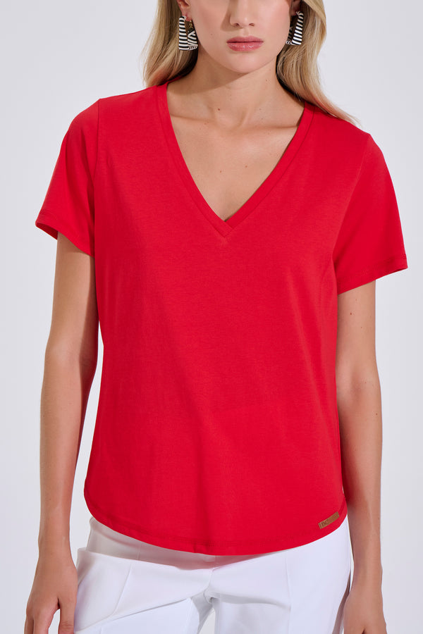 Cotton V-Neck Top