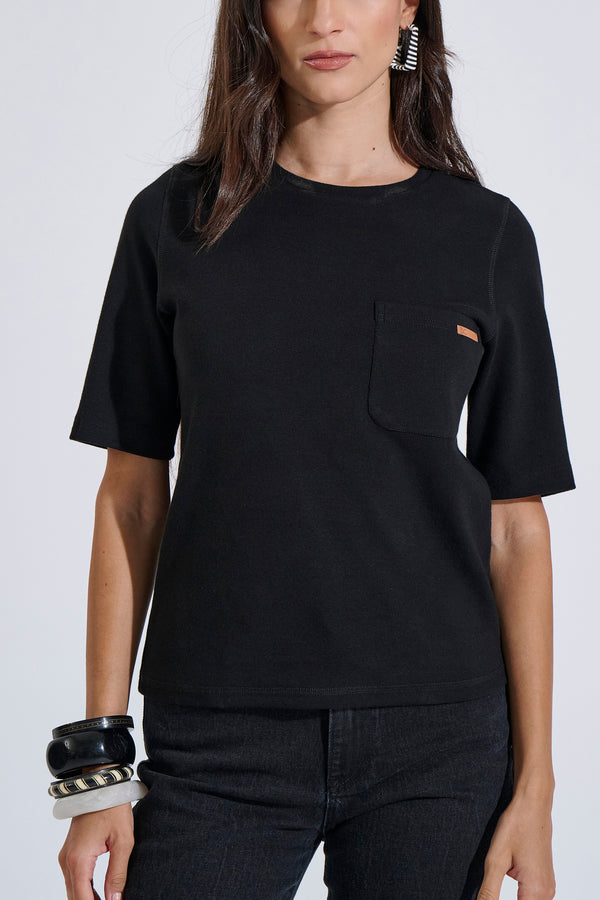 Cotton T-shirt with Front Pocket