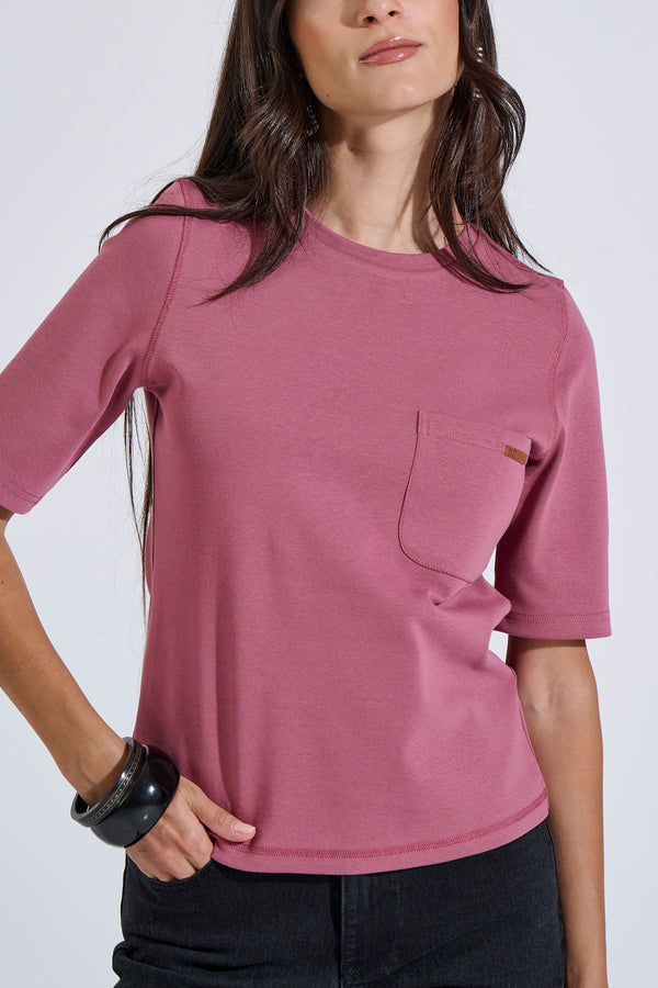 Cotton T-shirt with Front Pocket