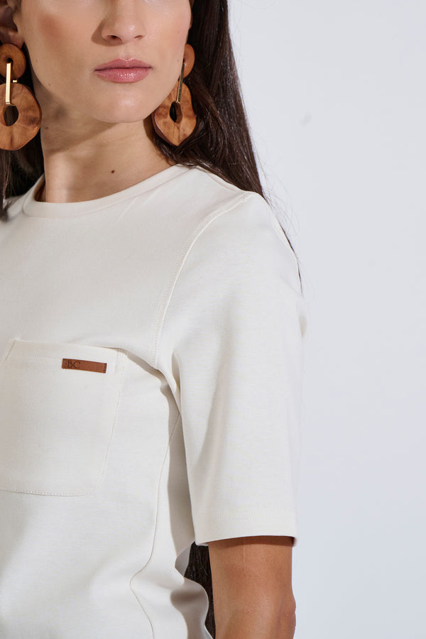 Cotton T-shirt with Front Pocket