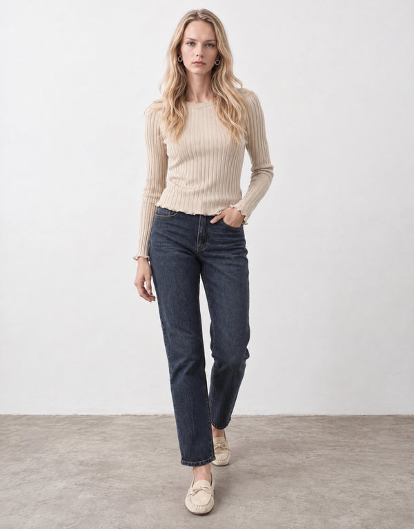 Τζιν παντελόνι mom fit
