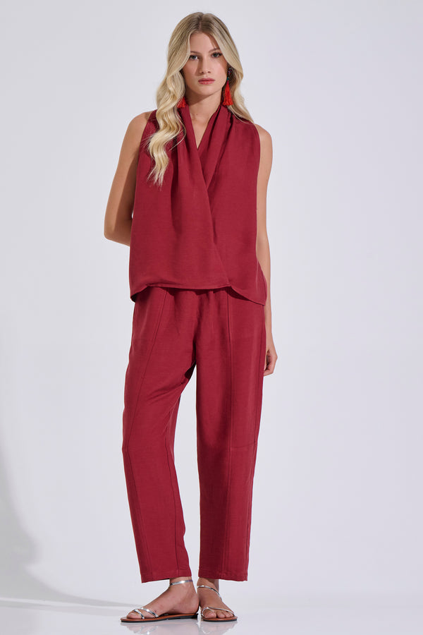 Elastic Waist Pants with Pockets