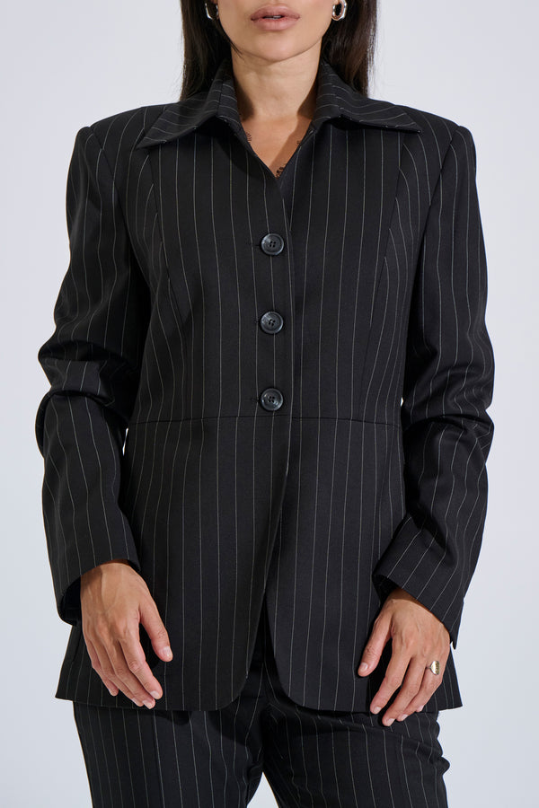 Fitted striped blazer