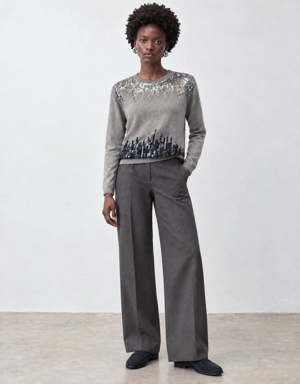 Knitted top with sequins