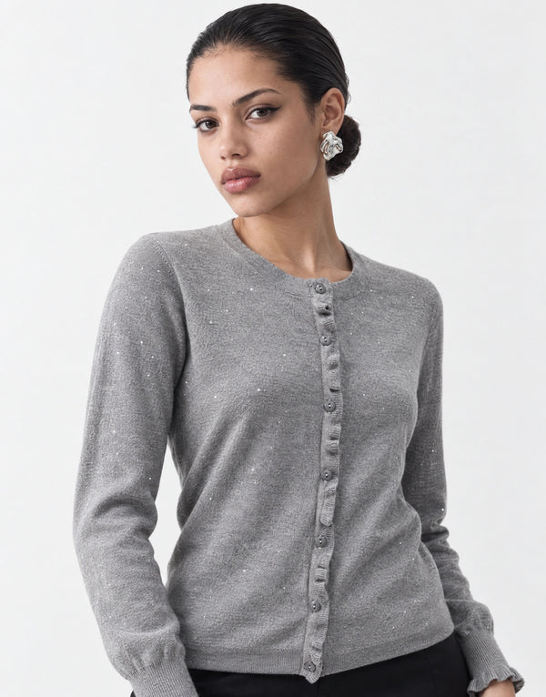 Knitted cardigan with sequins