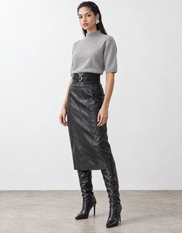 Knitted top with sequins